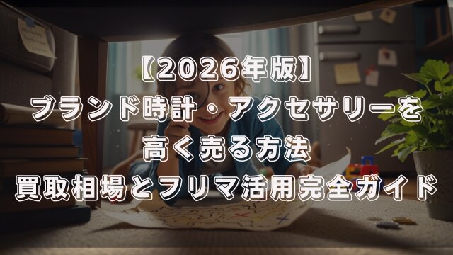 【2026年版】ブランド時計・アクセサリーを高く売る方法｜買取相場とフリマ活用完全ガイド