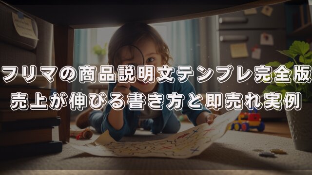 フリマの商品説明文テンプレート完全版！売上が伸びる書き方と即売れ実例