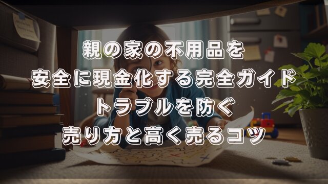 親の家の不用品を安全に現金化する完全ガイド！トラブルを防ぐ売り方と高く売るコツ