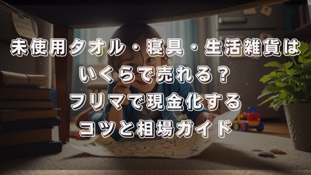 未使用タオル・寝具・生活雑貨はいくらで売れる？フリマで現金化するコツと相場ガイド